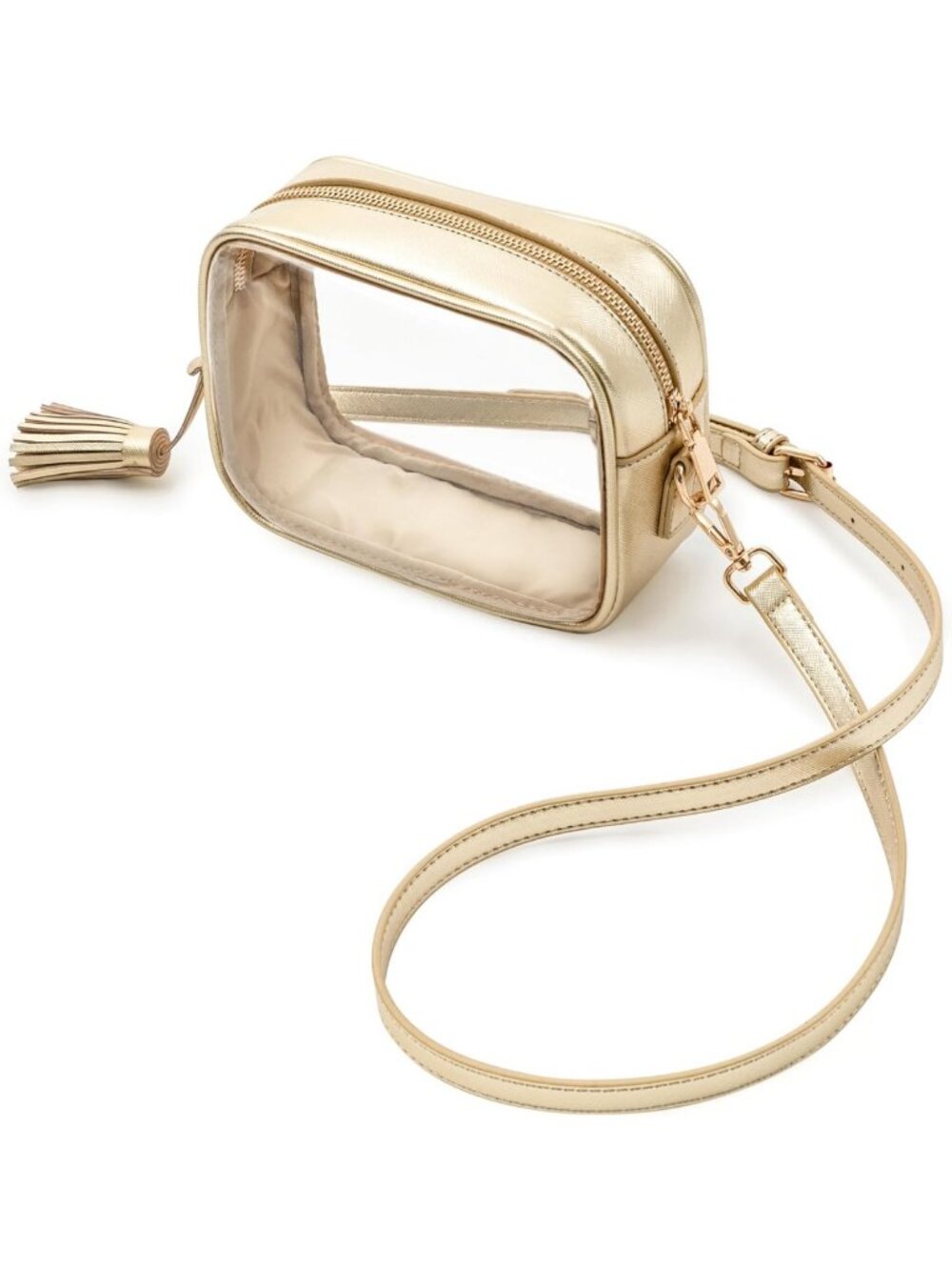 Stadium Approved Clear Crossbody Bag - PVC Transparent Purse with Adjustable